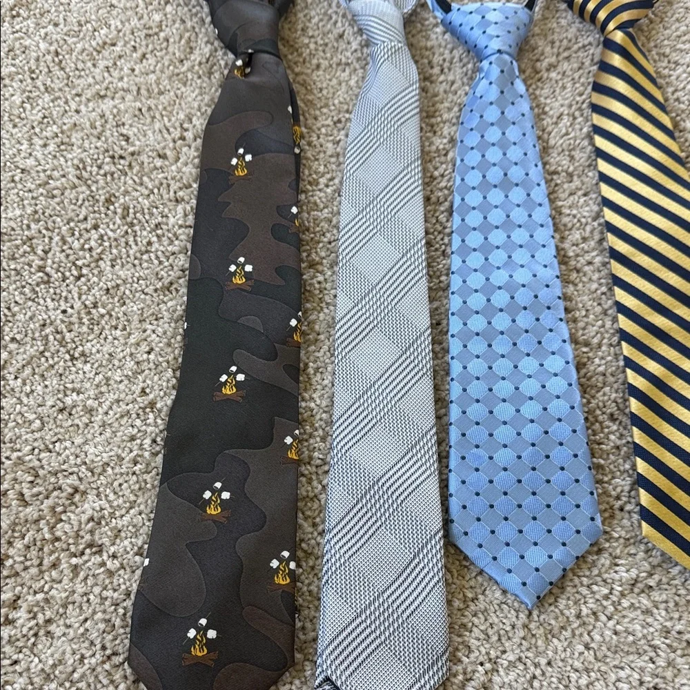 Nautica Kids Ties Set - Black, Gray, Blue, Yellow